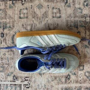 Adidas Light Blue Sneakers with Gum Sole